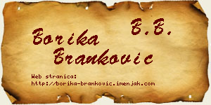 Borika Branković vizit kartica